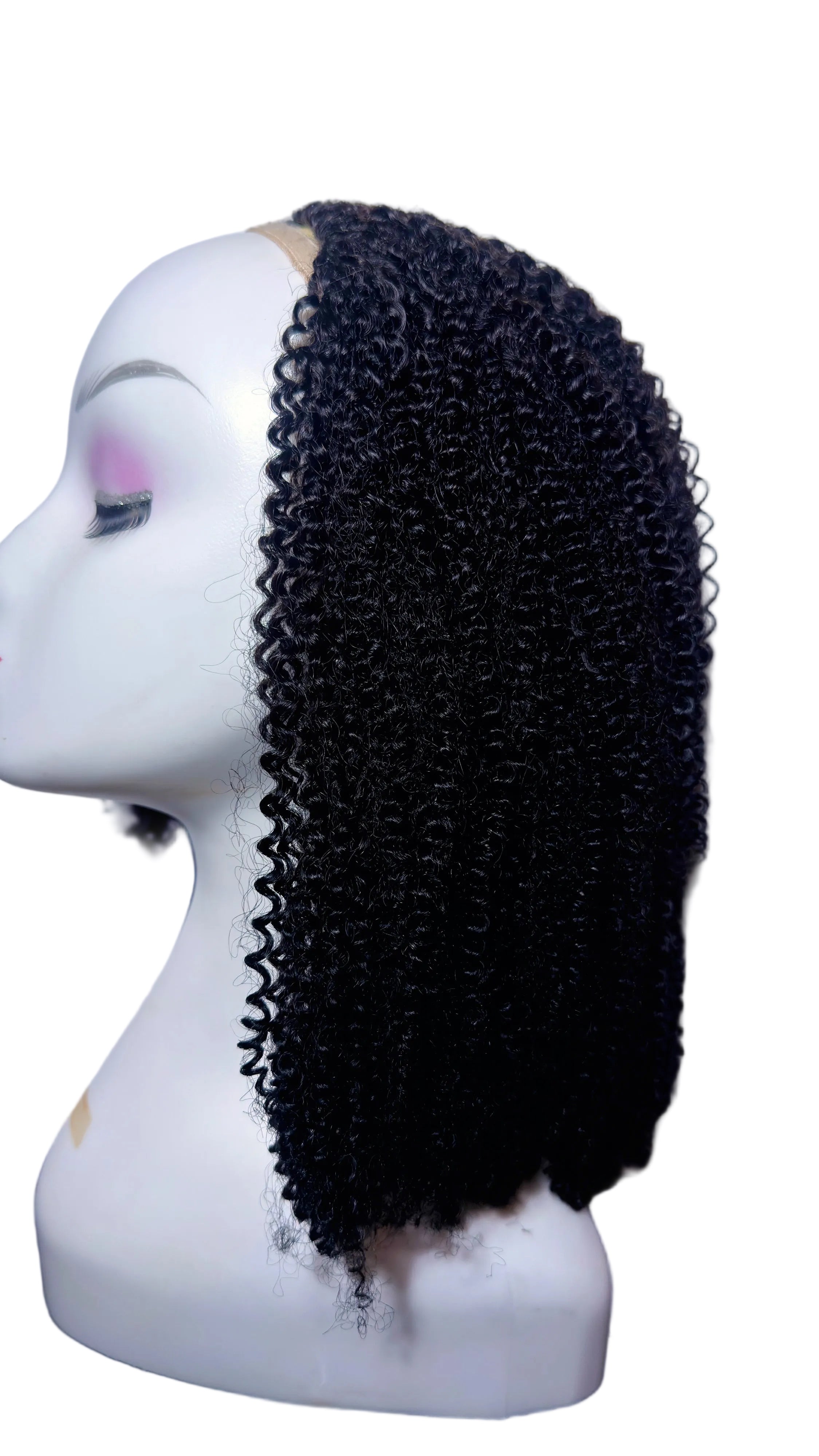 AFRO KINKY CURLY HALF WIG 4B/4C 16”